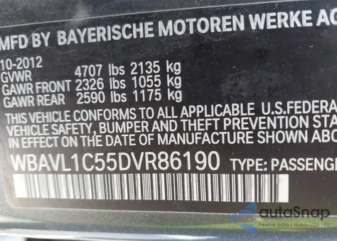 2013 BMW X1 xDrive28I from USA, damaged, VIN WBAVL1C55DVR86190